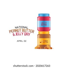 National Peanut Butter And Jelly Day. Suitable For Greeting Card, Poster And Banner