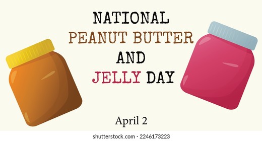 National peanut butter   jelly day  Jar and peanut butter   jelly  Flat style