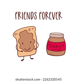 National Peanut Butter Lover's Day banner in doodle cartoon style