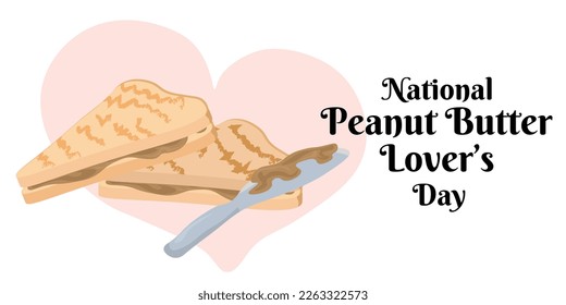 National peanut butter lover's day, idea for a horizontal design for an event or menu design vector illustration