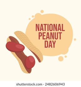 National Peanut Day. Flat art design. Good for celebration template usage. Peanuts template design. eps 10. 