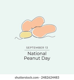 National Peanut Day. Line art design. Good for celebration template usage.Peanuts template design. Continuous line eps 10.