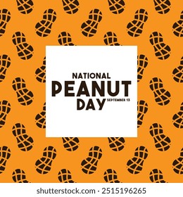 National Peanut Day. September 13. Flat design vector. Seamless pattern. Eps 10.