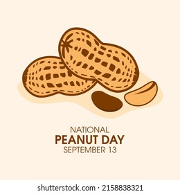 National Peanut Day vector. Pile of peanuts vector illustration. American delicacy. Peanut Day Poster, September 13. Important day