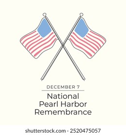 National Pearl Harbor Dia de recordação modelo de design vetorial bom para o uso de celebração. Projeto nacional Pearl Harbor Day. desenho de linha contínua. eps 10.