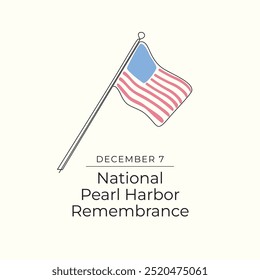 National Pearl Harbor Dia de recordação modelo de design vetorial bom para o uso de celebração. Projeto nacional Pearl Harbor Day. desenho de linha contínua. eps 10.