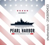 National Pearl Harbor Remembrance Day December 7 background Vector Illustration 