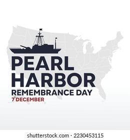 National pearl harbor remembrance day holiday vector concept december, perfect for office, banner, company, landing page, background, social media, wallpaper and more