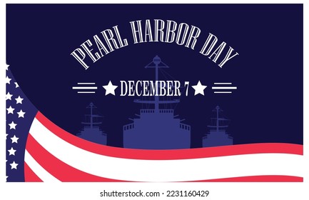 National Pearl Harbor Remembrance Day. December 7. Holiday concept. Template for background, banner, card, poster with text inscription
