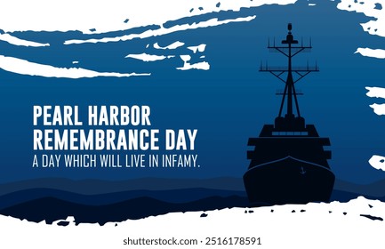 National Pearl Harbor Remembrance Day December 7 background Vector Illustration 