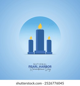 Dia Nacional da Lembrança de Pearl Harbor. Pearl Harbor Design criativo para banners, cartazes e ilustrações 3D.