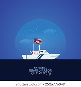 Dia Nacional da Lembrança de Pearl Harbor. Pearl Harbor Design criativo para banners, cartazes e ilustrações 3D.