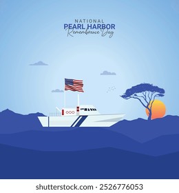 Dia Nacional da Lembrança de Pearl Harbor. Pearl Harbor Design criativo para banners, cartazes e ilustrações 3D.