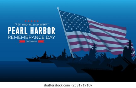 National Pearl Harbor Remembrance Day December 7 background Vector Illustration 