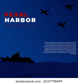 National Pearl Harbor Remembrance Day. December 7. Holiday concept for background. Vector Illustration with copy space.