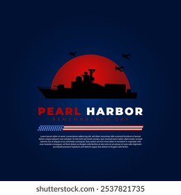 National Pearl Harbor Remembrance Day. December 7. Holiday concept for background. Vector EPS 10.