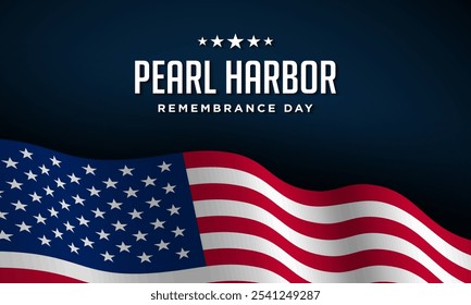 National Pearl Harbor Remembrance Day Background Design. Template for banner, card, poster. Vector illustration