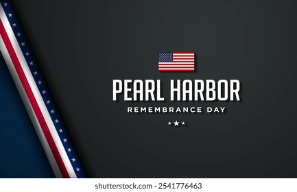 National Pearl Harbor Remembrance Day Background Design. Template for banner, card, poster. Vector illustration