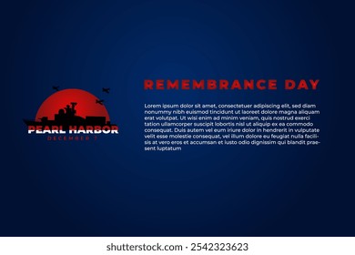 National Pearl Harbor Remembrance Day. December 7. Vector background