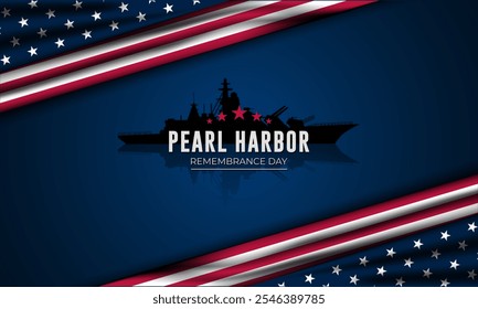 National Pearl Harbor Remembrance Day December 7 background Vector Illustration 