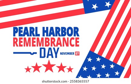 National Pearl Harbor Remembrance Day. December 7 Vector illustration. Holiday concept. suitable for placard, background, Greeting Card, Poster design template with text inscription