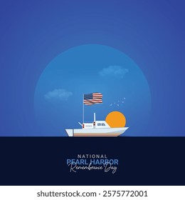 National Pearl Harbor Remembrance Day Creative design for banners, posters, 3D Illustrations.