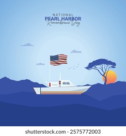 National Pearl Harbor Remembrance Day Creative design for banners, posters, 3D Illustrations.