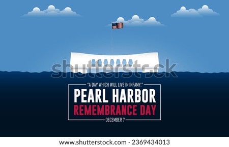 National Pearl Harbor Remembrance Day December 7 background Vector Illustration
