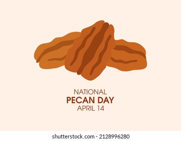 National Pecan Day vector. Pile of pecan nuts icon vector. Pecan Day Poster, April 14. Important day