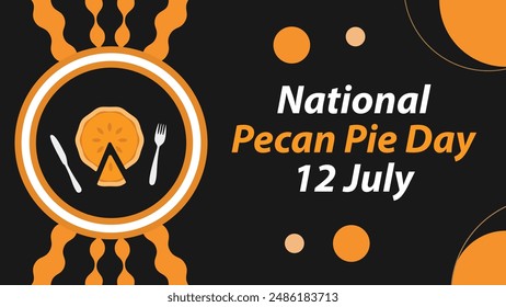 Diseño del Anuncio de Vector del Día Nacional del Pastel de Pecan. Feliz Día Nacional del Pastel de Pecan ilustración de poster gráfico minimalista moderno.