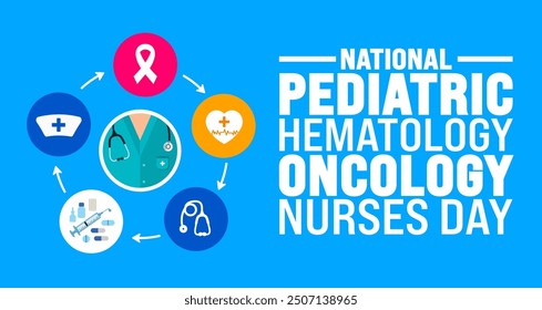 National Pediatric Hematology Oncology Nurses Day background or banner design template. Holiday concept. Template for background, banner, card, poster, placard, design template with unique shapes