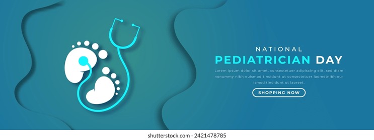 National Pediatrician Day Paper cut style Vector Design Illustration for Background, Poster, Banner, Advertising, Greeting Card