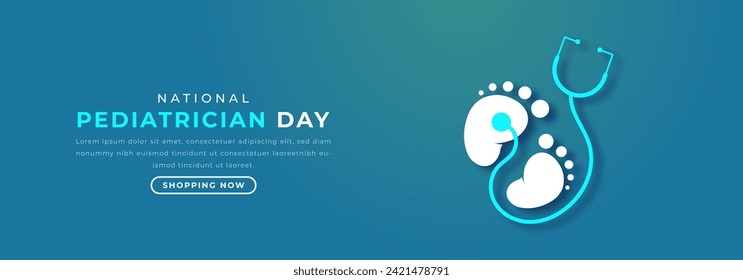 National Pediatrician Day Paper cut style Vector Design Illustration for Background, Poster, Banner, Advertising, Greeting Card