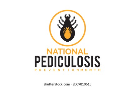 National pediculosis prevention month banner, poster, card, background design.