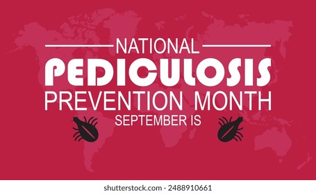 national pediculosis prevention month is observed every year on September. banner design template Vector illustration background design.