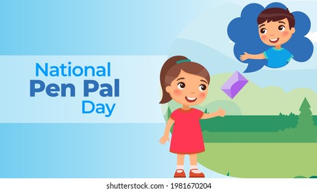 National Pen Pal Day on june 1business brochure flyer banner design horizontal template vector, cover presentation abstract, modern publication poster and flag-banner, layout in rectangle size.