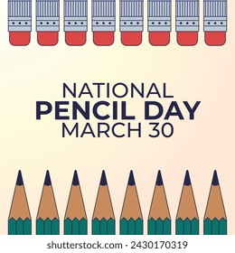 National Pencil Day design template good for celebration usage. pencil vector illustration. flat design. vector eps 10.