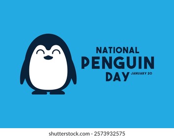 National Penguin Day. January 20. Blue background. Eps 10.