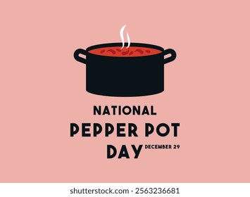 National Pepper Pot Day. December 29. Hot pot icon. Eps 10.