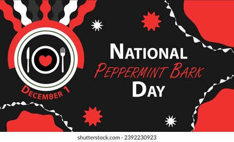 National Peppermint Bark Day vector banner design. Happy National Peppermint Bark Day modern minimal graphic poster illustration.