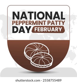 NATIONAL PEPPERMINT PATTY DAY social media post Vector Illustration on february