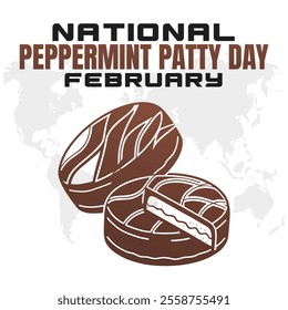 NATIONAL PEPPERMINT PATTY DAY social media post Vector Illustration on february