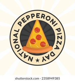 National Pepperoni Pizza Day design template good for celebration usage. pepperoni pizza day vector illustration. flat design. vector eps 10.