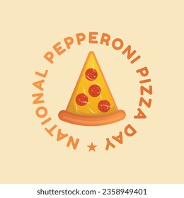 National Pepperoni Pizza Day design template good for celebration usage. pepperoni pizza day vector illustration. flat design. vector eps 10.