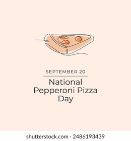 National Pepperoni Pizza Day. Line art design. Food vector. Good for celebration template usage. Continuous line. eps 10.