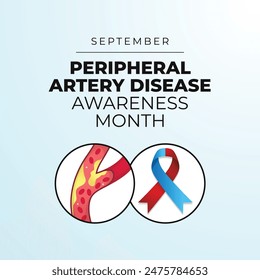 National Peripheral Artery Disease Awareness Month vector design template. ribbon awareness design. eps 10.