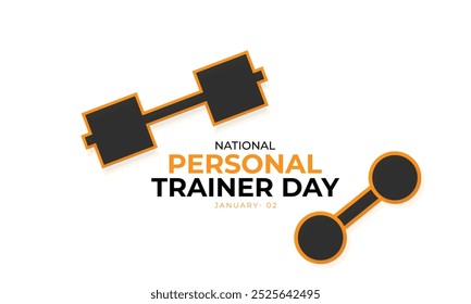 Nationaler Personal Trainer Tag. Hintergrund, Banner, Karte, Poster, Vorlage. Vektorgrafik.