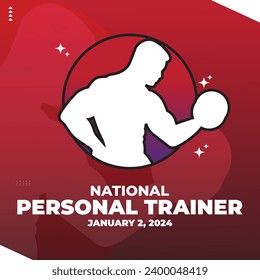 National Personal Trainer Day – January 2, 2024, Color can be changed, Illustrator Eps File, Suitable for use in print media or social media. 