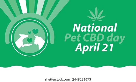 National Pet CBD Tag Vektorgrafik Banner Design. Happy National Pet CBD Day moderne minimale grafische Poster-Illustration.