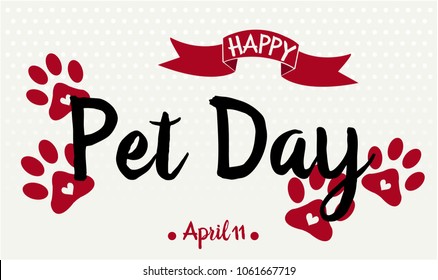 National Pet Day card or background. vector illustration.